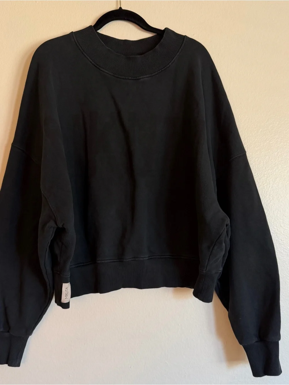 Mikuta The Dark Sweater Classic Black Crewneck Oversized Relaxed Sweater